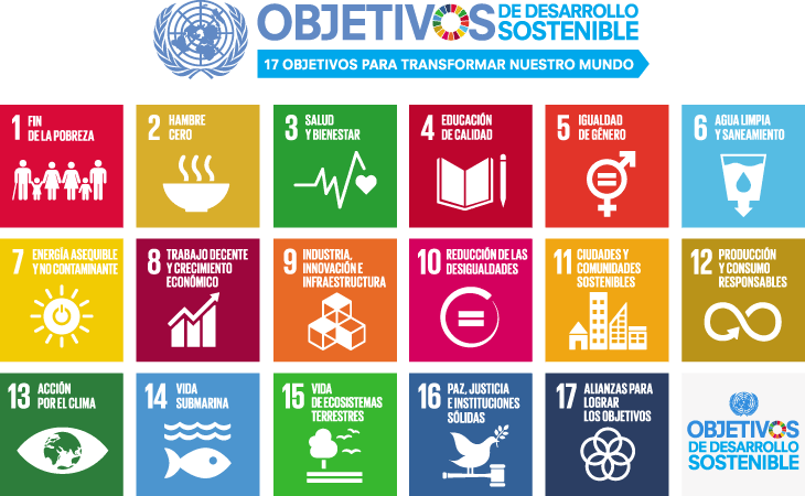 spanish SDG 17goals poster all languages with UN emblem